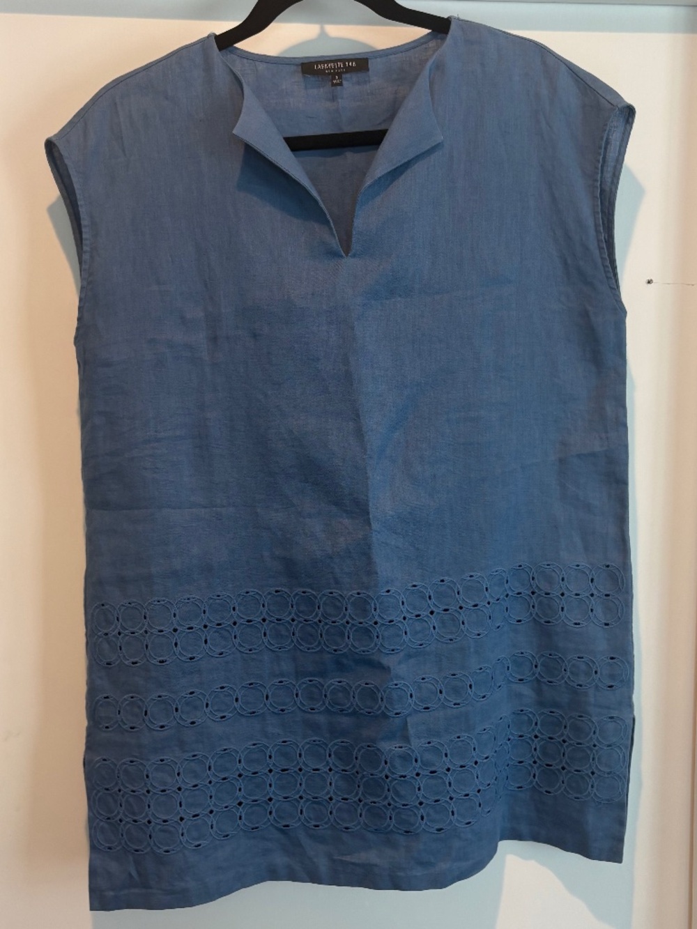 Lafayette 148 New York Linen Embroidered Tunic Top